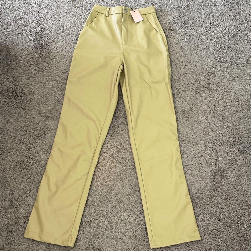 Faux leather pants